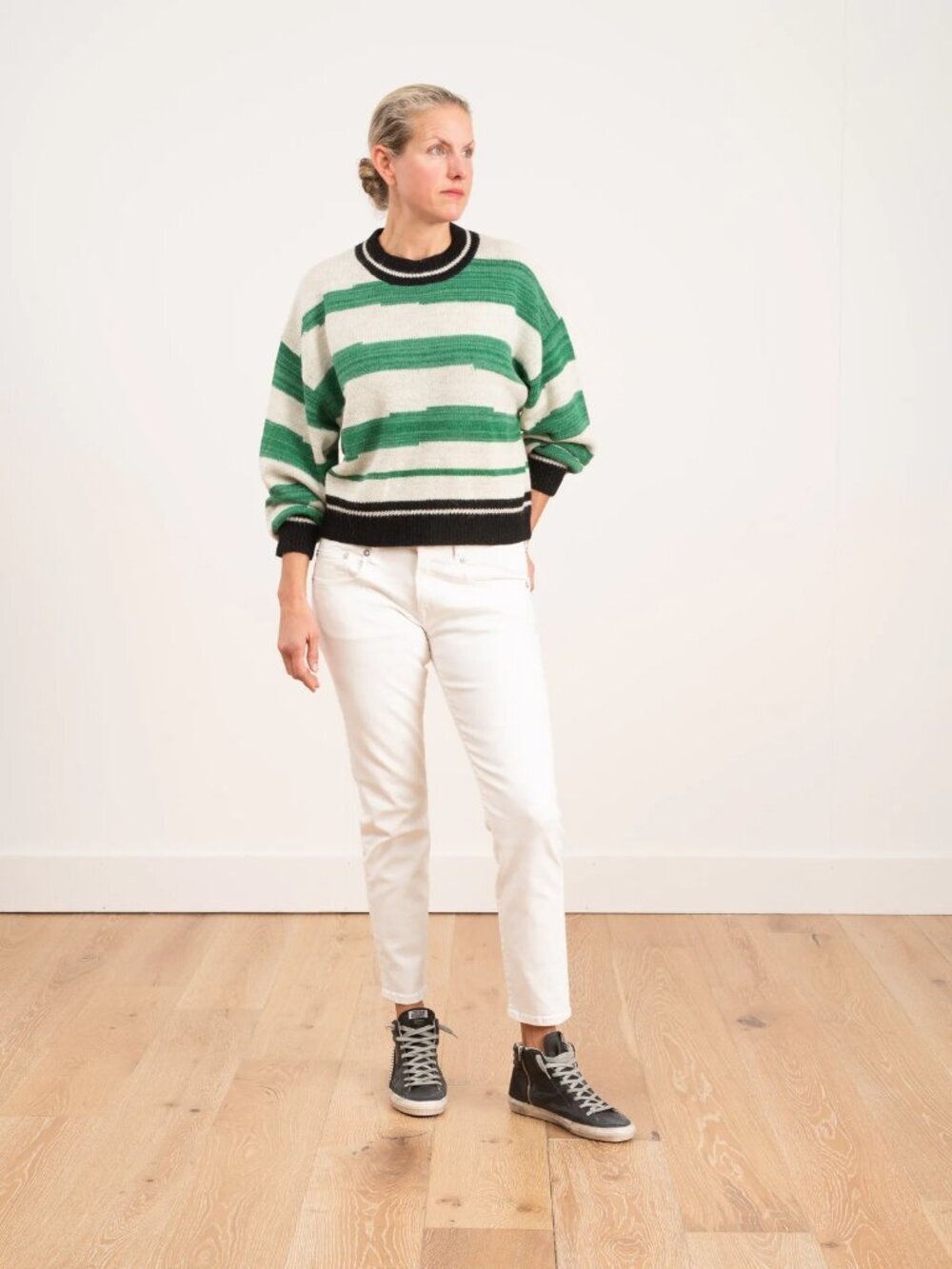 Isabel Etoile Glowy Sweater Colorblock Striped Alpaca Wool EU 44 NWOT